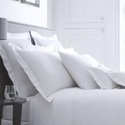 Biarritz 320TC Egyptian Cotton Percale Bed Linens Collection with Button Hem Duvet Cover