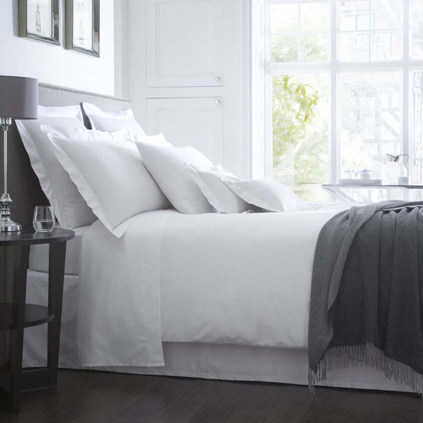 Brooklyn 300TC Egyptian Cotton Sateen Bed Linens Collection with Button Hem Duvet Cover