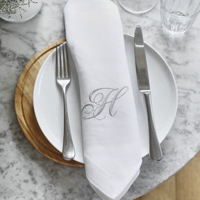 Carmen Monogrammed Embroidered Napkins with One Initial