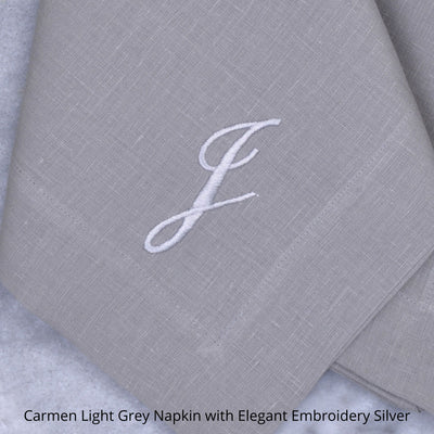 Carmen Monogrammed Embroidered Napkin with One Initial