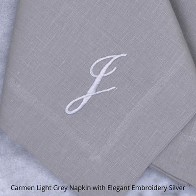 Carmen Monogrammed Embroidered Napkins with One Initial