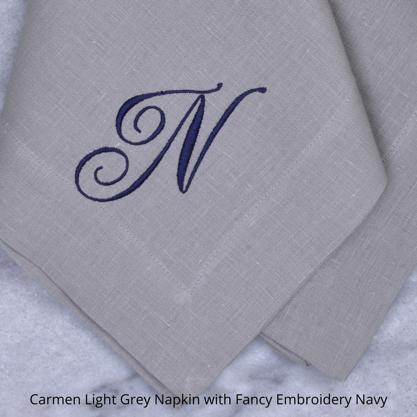 Carmen Monogrammed Embroidered Napkin with One Initial