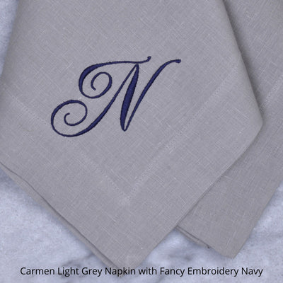 Carmen Monogrammed Embroidered Napkins with One Initial