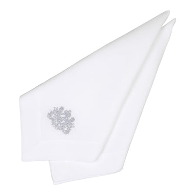 Crest Embroidered Pure Linen Napkin