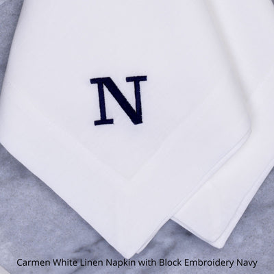 Carmen Monogrammed Embroidered Napkin with One Initial