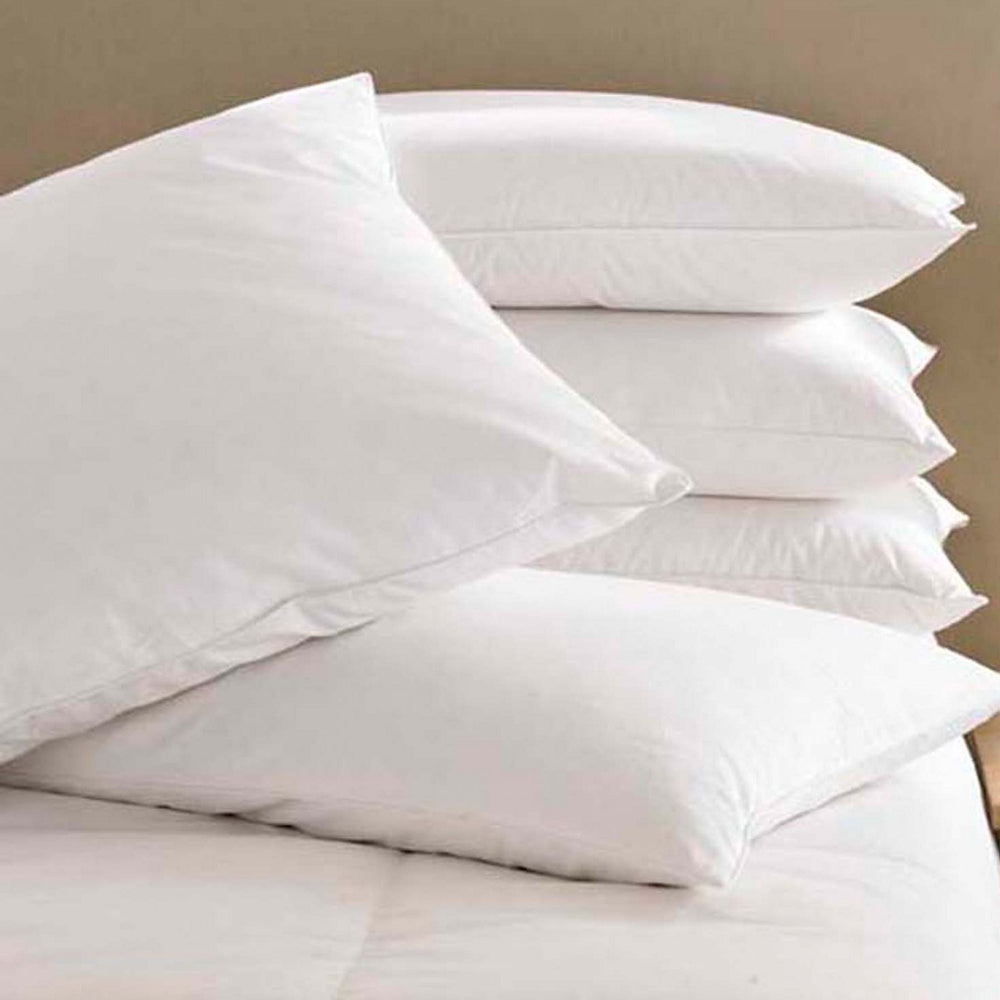 Geneva goose down and feather pillows with white cotton covers