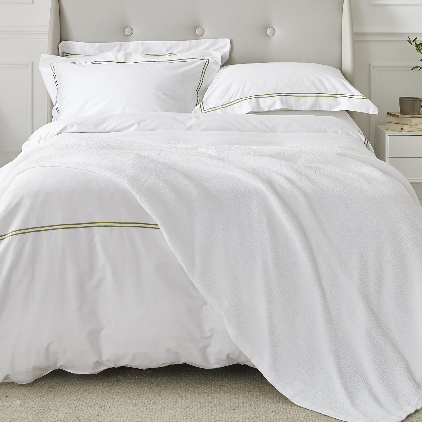 Hampton Cotton Matelasse Throw White