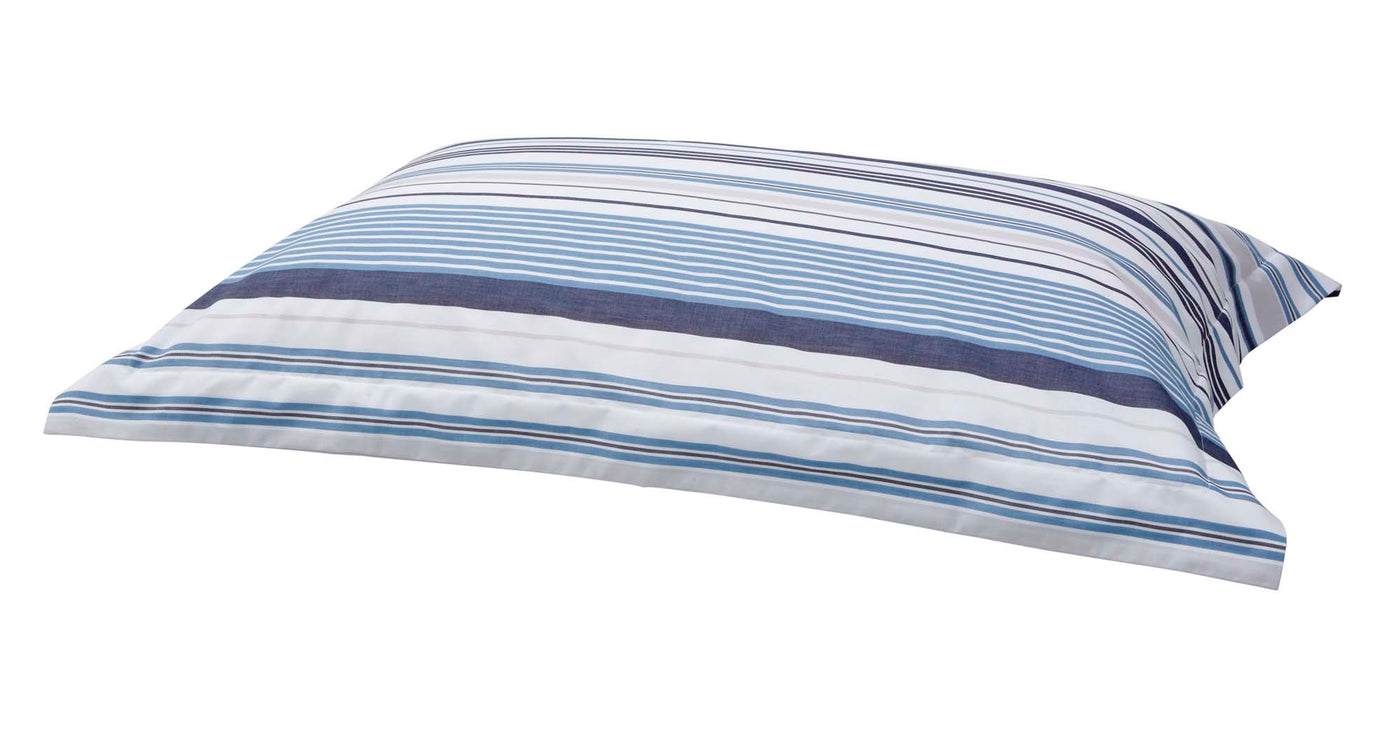 Hudson Blue Grey Stripe Cotton Duvet Cover