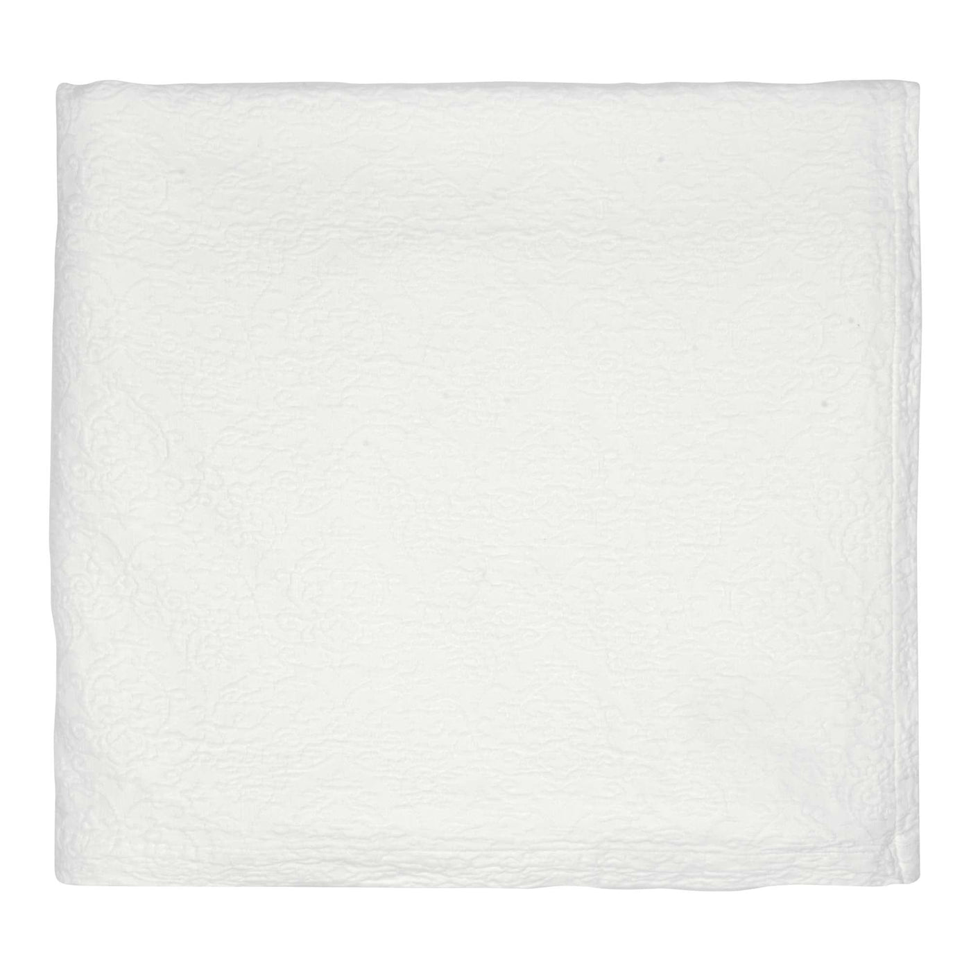 Kensington Floral Cotton Matelasse Throw - White