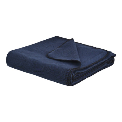 Lisbon Cotton Herringbone Blanket and Throw - Blanket Stitch Finish
