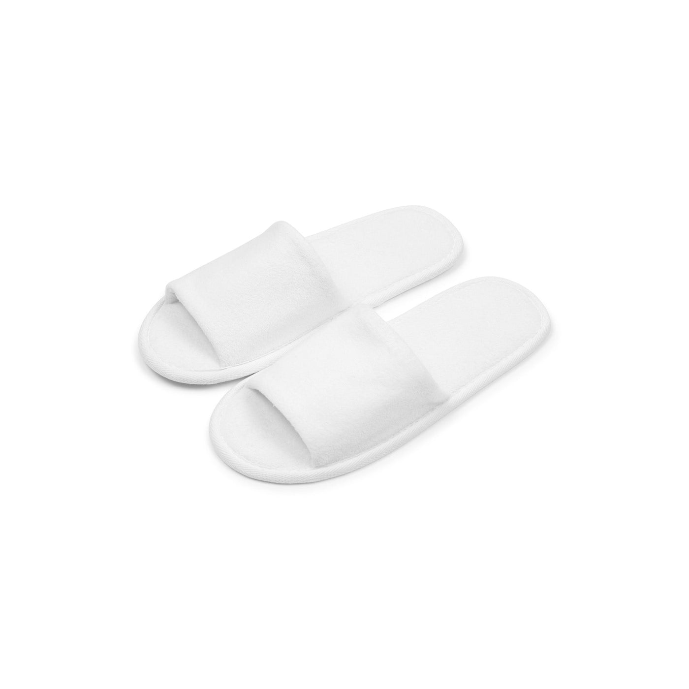 SOMERSET Eco Friendly, Biodegradable, Plastic Free Velour Open Toe Slippers White - Pack of 100