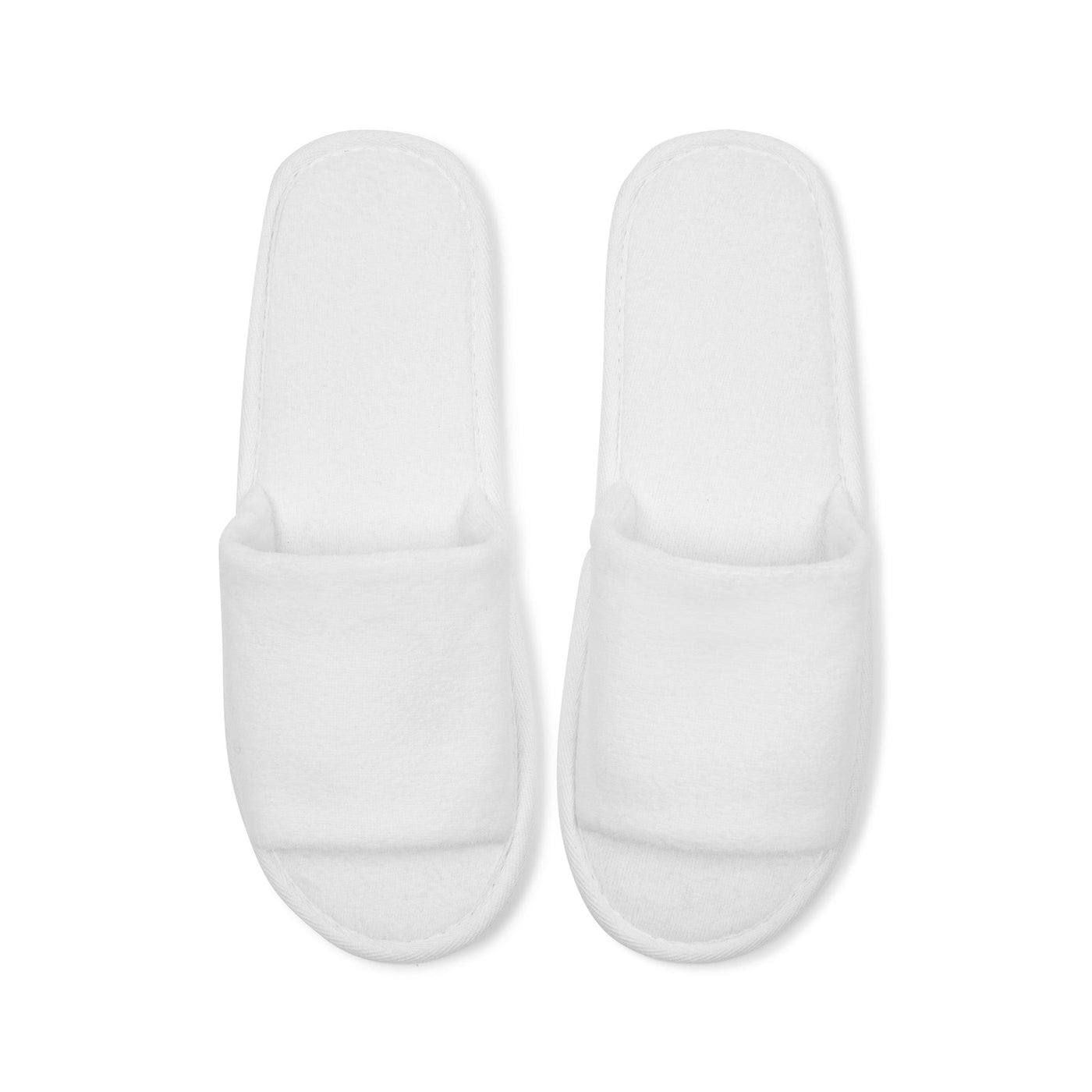 SOMERSET Eco Friendly, Biodegradable, Plastic Free Velour Open Toe Slippers White - Pack of 100