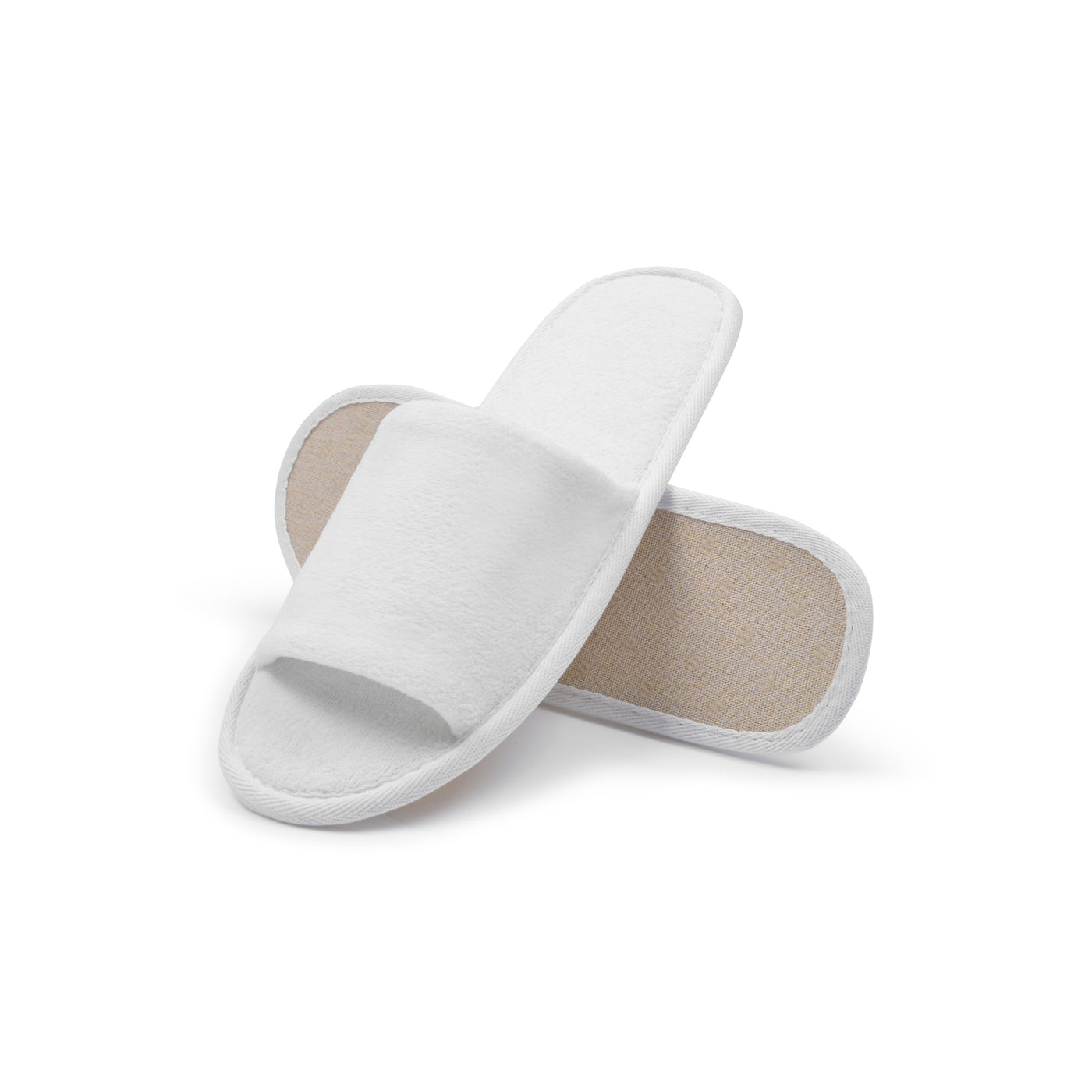 Somerset Eco Friendly, Biodegradable, Plastic Free Velour Open Toe Slippers White