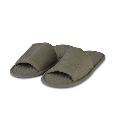 Lyndhurst Eco Friendly, Biodegradable, Plastic Free Waffle Open Toe Slippers Green or White - Pack of 100
