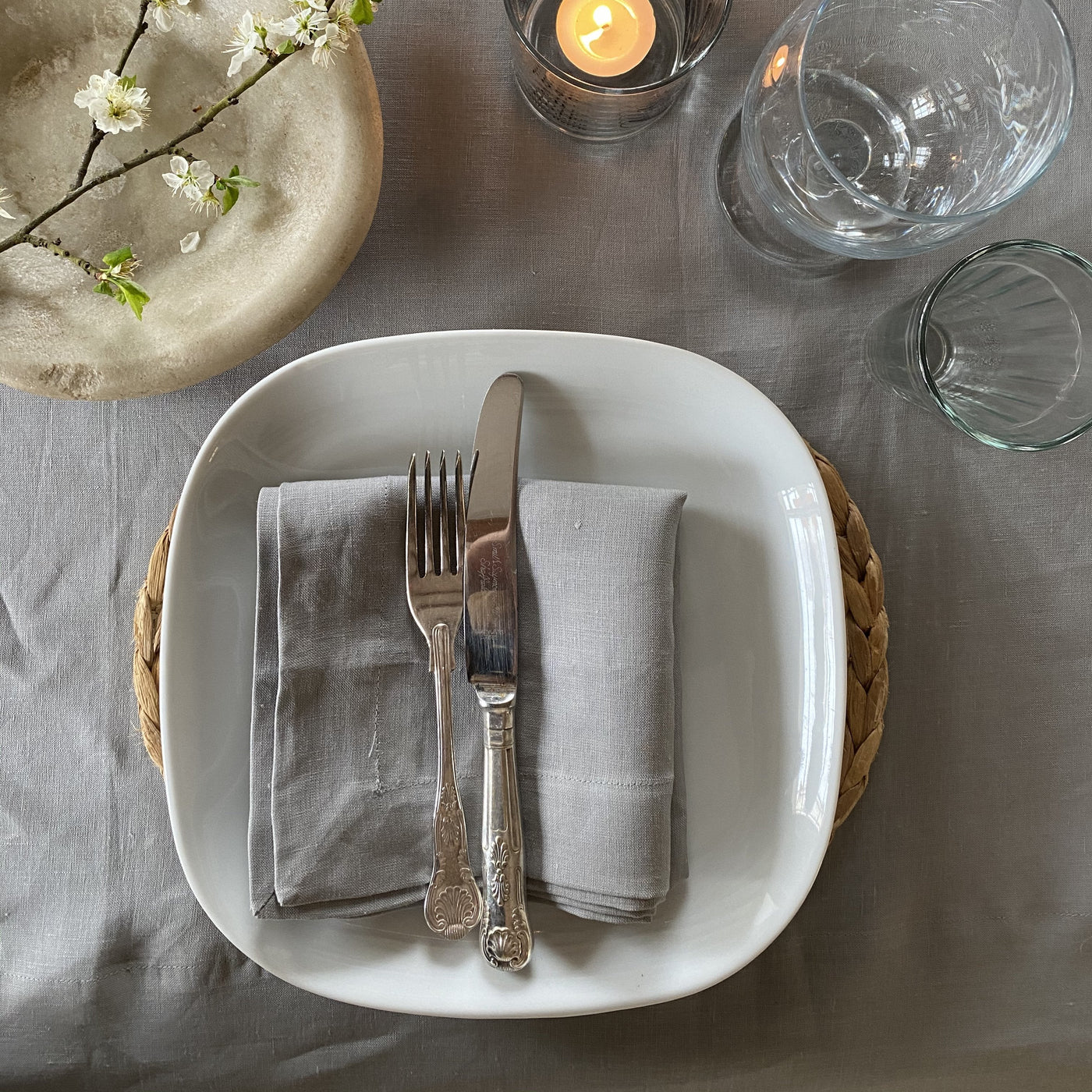 Carmen Monogrammed Embroidered Napkins with One Initial